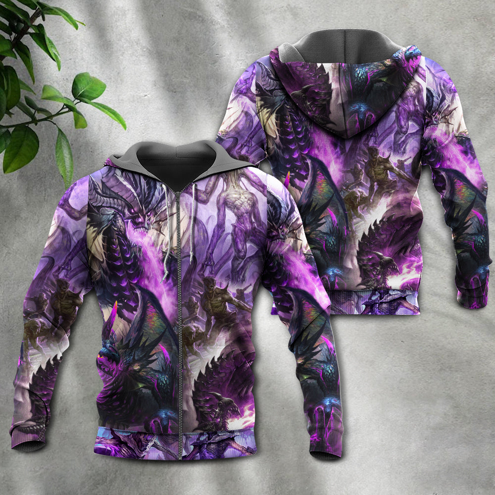 Purple Fantasy Dragon Skull Hoodie For Dark Themed Outfits Outdoor Trips And Casual Comfort