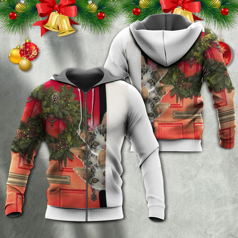 Christmas Cat Holiday Anticipation Hoodie For Festive Celebrations Seasonal Trips And Relaxed Winter Wear
