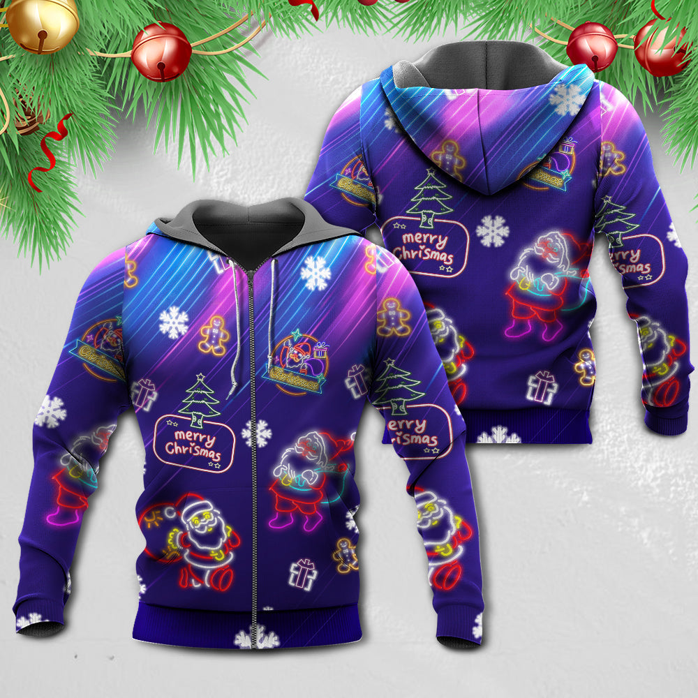 Neon Santa Party Christmas Hoodie For Christmas Events Holiday Travel And Comfortable Casual Outfits