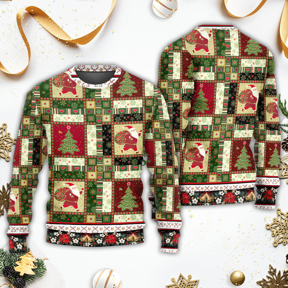 Christmas Santa And Fir Tree Sweater For Holiday Travel Winter Outings And Cheerful Gift Giving
