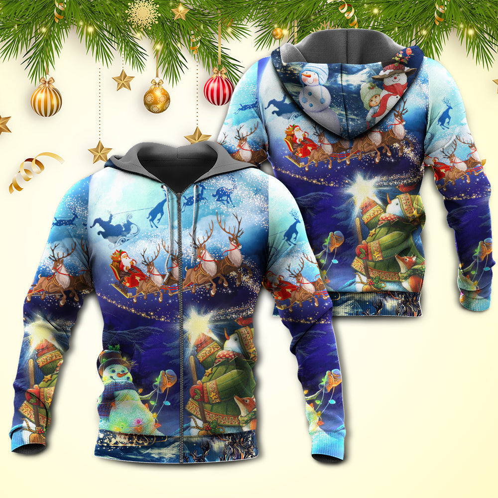 Christmas Reindeer Snowman Glow Hoodie For Festive Celebrations Seasonal Trips And Relaxed Winter Wear