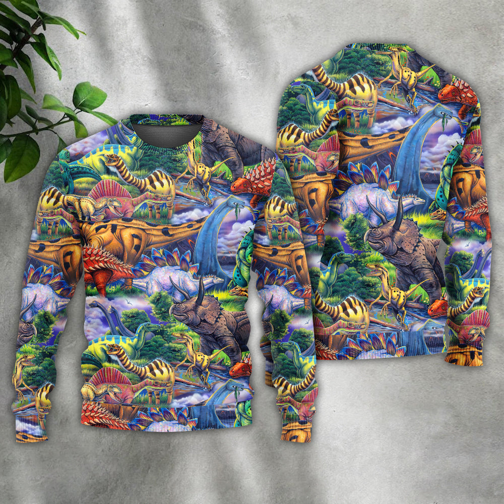 Colorful Dinosaur Sweater For Animal Inspired Style Events And Comfortable Daily Wear