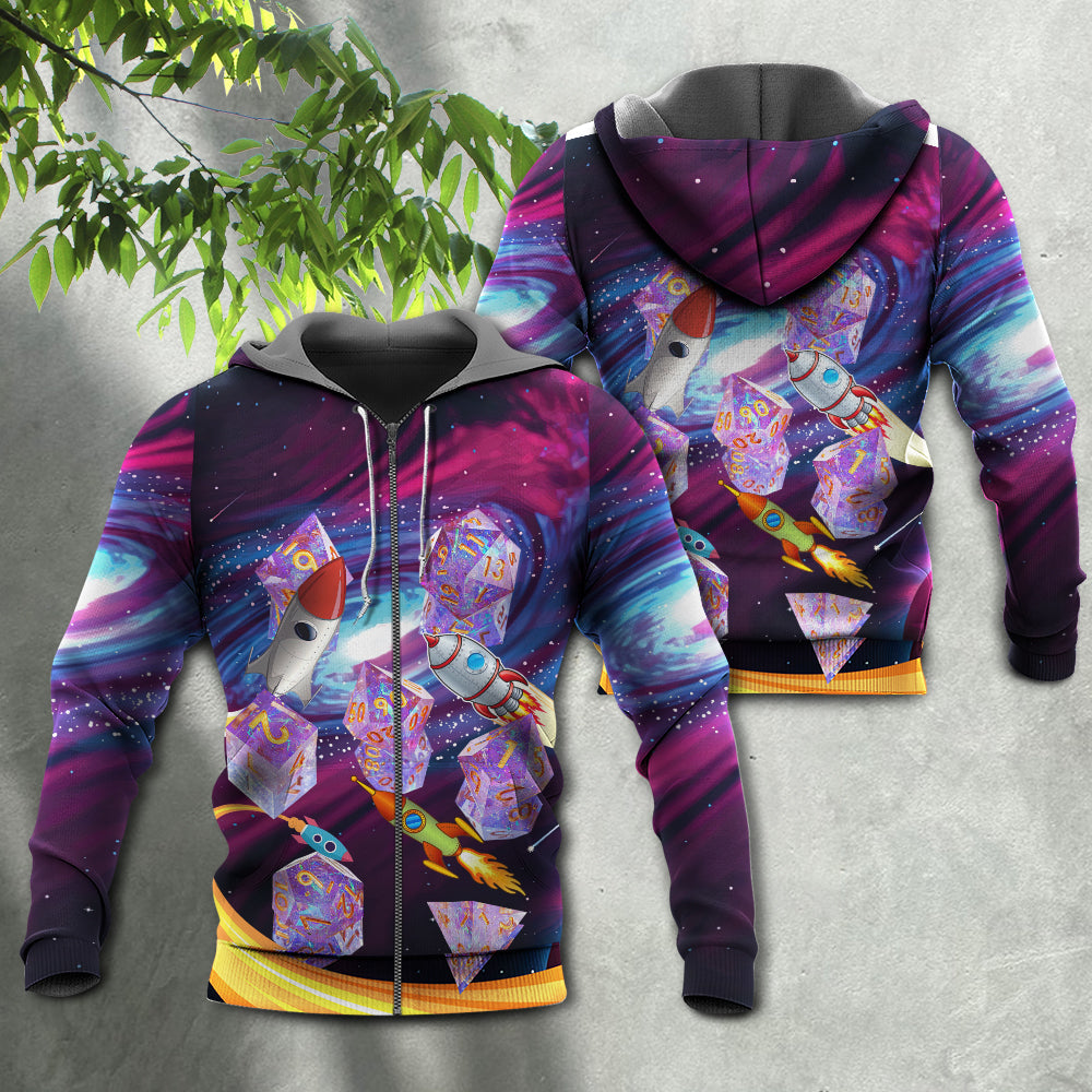 Galaxy Dice Space Adventure Theme Hoodie For Imaginative Art Fans Seasonal Events And Relaxed Style
