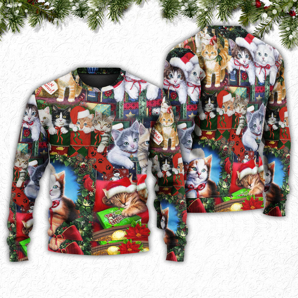 Cat Christmas Tree Merry Xmas Sweater For Seasonal Parties Cozy Gatherings And Thoughtful Holiday Gifts