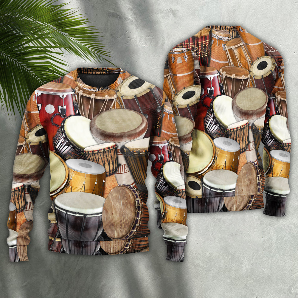 Drum Music Lifestyle Sweater For Rehearsals Weekend Outings And Expressive Casual Styling