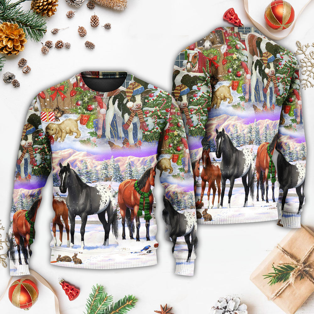 Christmas Farm Merry Xmas To Everyone Sweater For Festive Family Events Casual Wear And Holiday Gift Giving