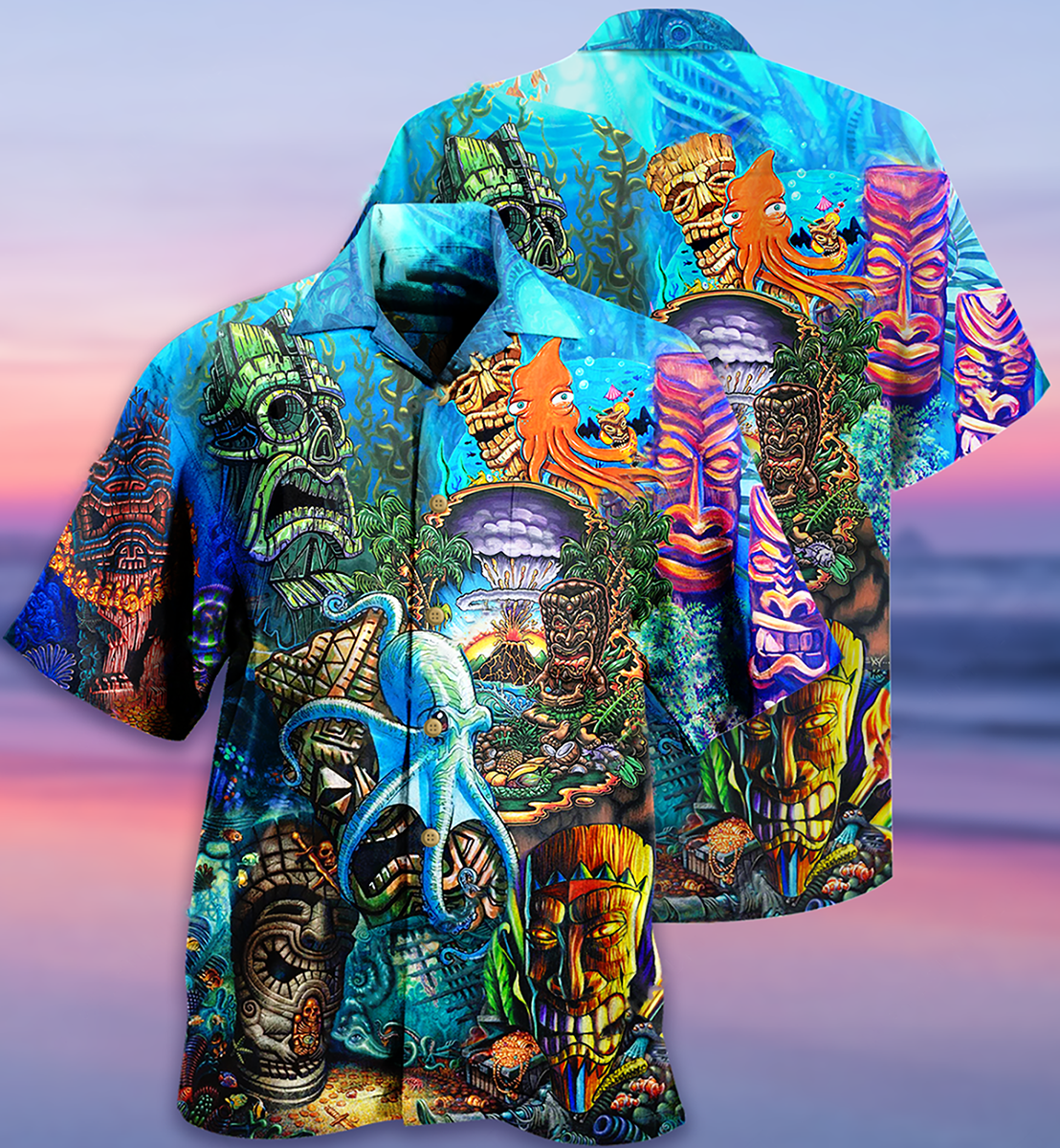 Tiki Ocean Hawaiian Shirt For Warm Weather Adventures And Everyday Comfort