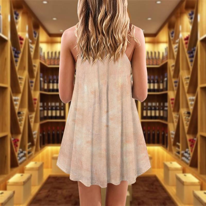 Wine And All I Want Im Retired V-Neck Sleeveless Cami Dress For Weekend Travel And Expressive Casual Fashion