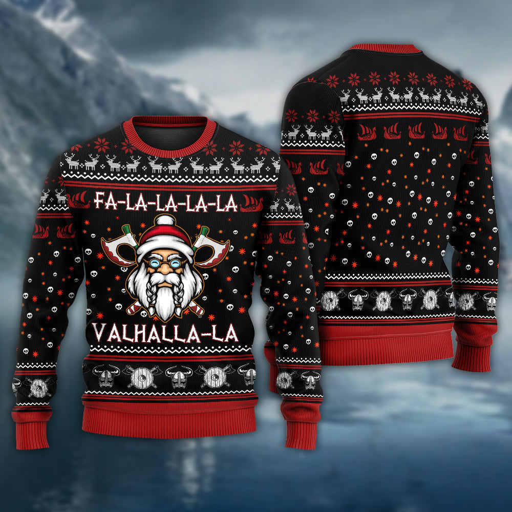 Viking Valhalla White And Red Sweater For Mythic Adventures Casual Wear And Thoughtful Gift Giving