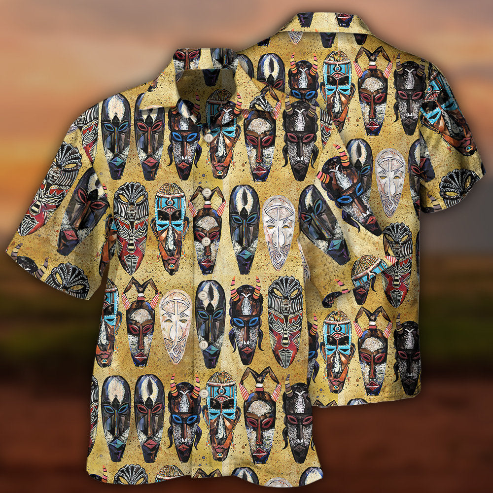 African Symbol Pattern Hawaiian Shirt With Detailed Graphic For Tropical Travel Beach Gatherings And Comfortable Wear