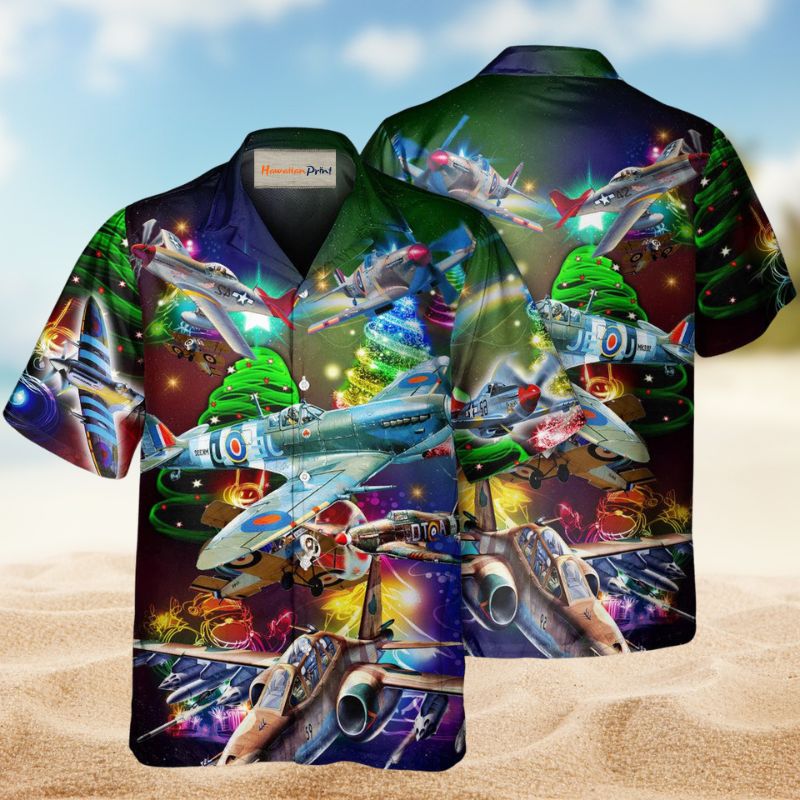Aircraft Adventures Begin Christmas Hawaiian Shirt For Holiday Parties, Tropical Vacations, And Festive Gift Giving