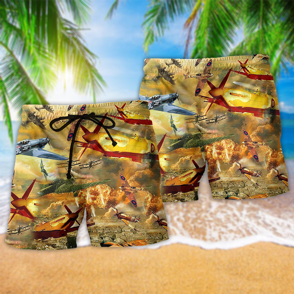 Aircraft Sky Beach Shorts Pattern Detail For Outdoor Activities And Travel Ready Comfort