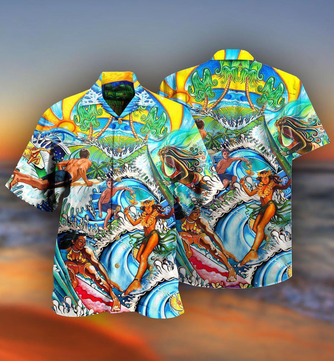Surfing Lover All I Need Is Surfing In Hawaii Hawaiian Shirt For Summer Vacation Beach Travel And Relaxed Casual Wear