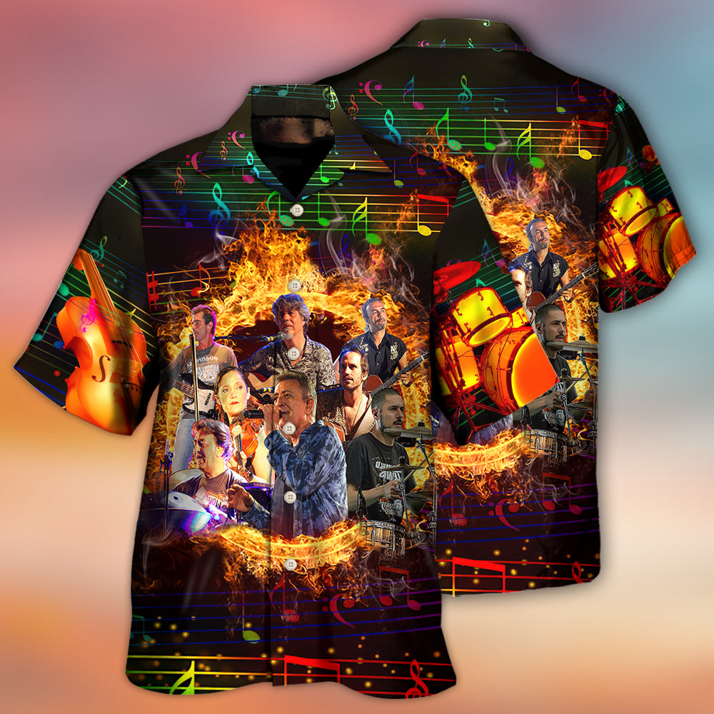 Amazing Musicians Hawaiian Shirt Artwork Detail For Tropical Trips And Casual Outings