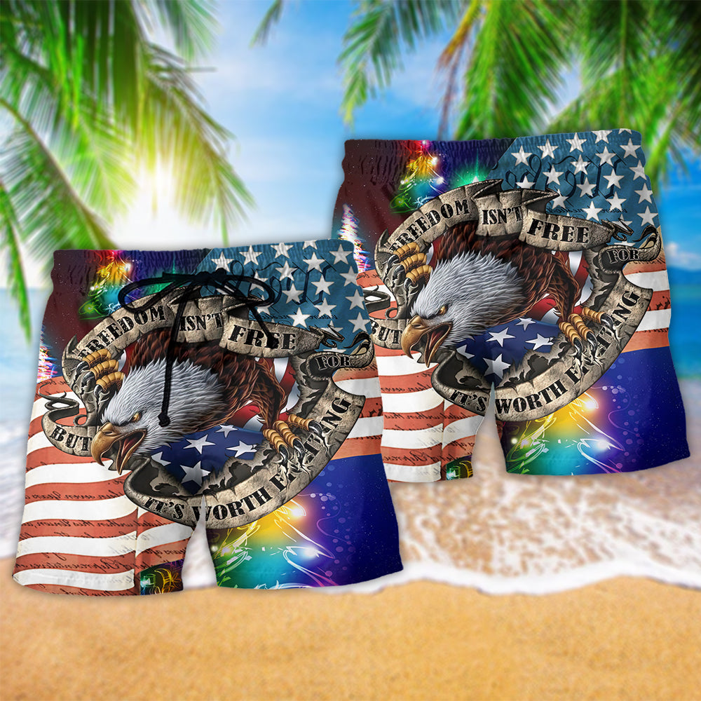 Freedom Eagle Christmas Beach Shorts For Sunny Holidays And Comfortable Daily Styling