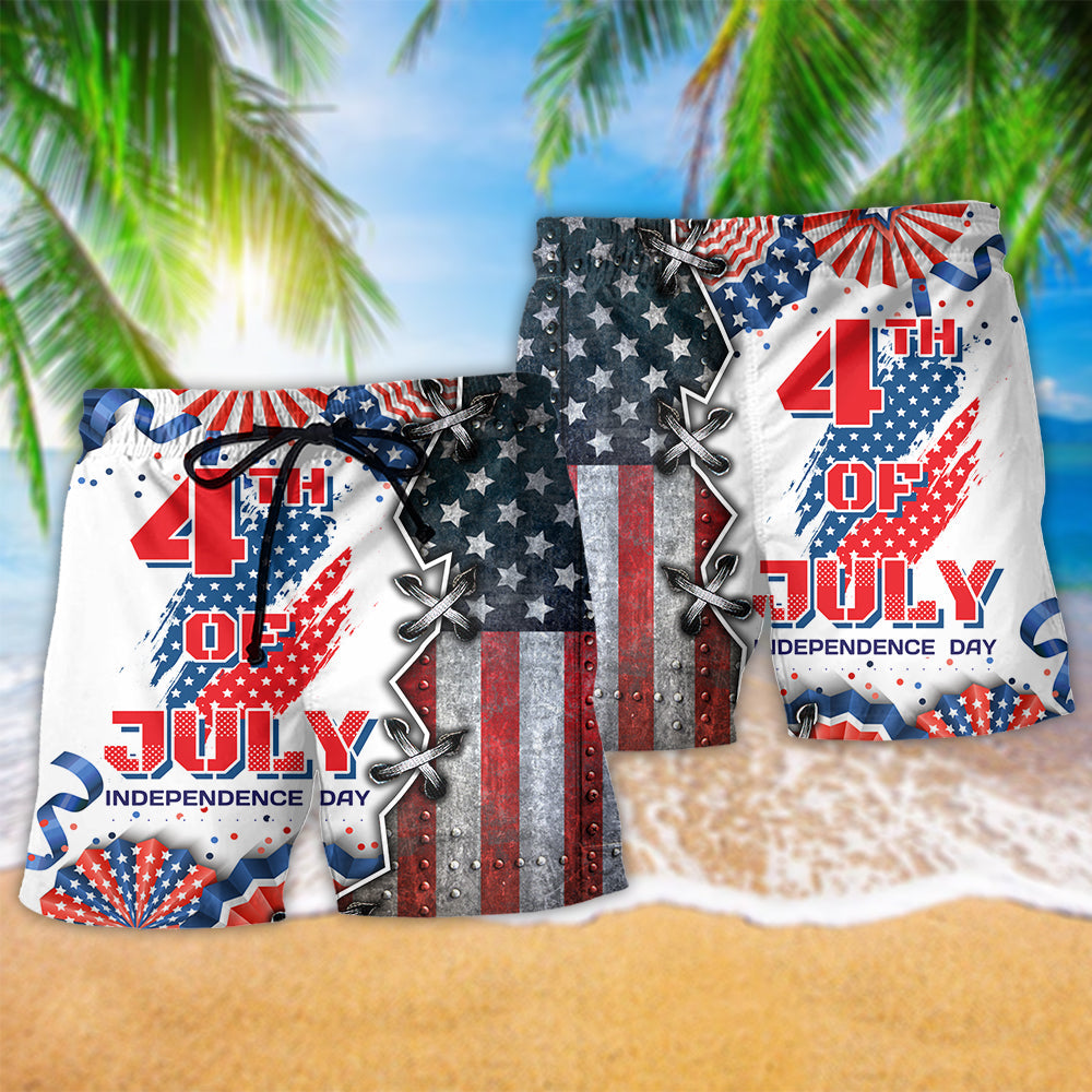 Independence America Celebration Beach Shorts Pattern Detail For Resort Wear And Everyday Comfort