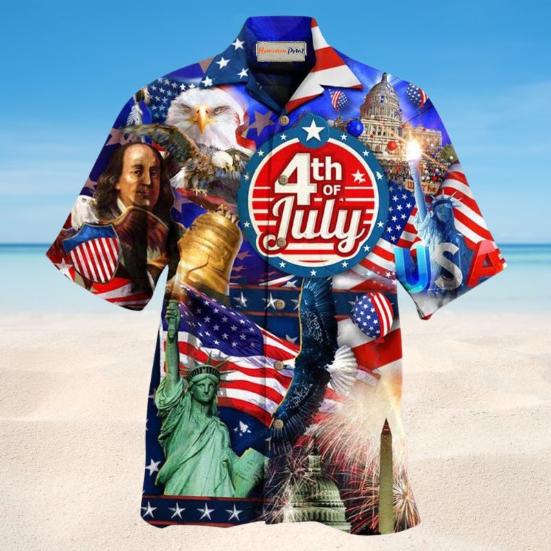 America Love July Style Hawaiian Shirt For Resort Travel Summer Events And Thoughtful Casual Gifting