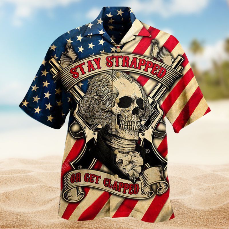 American Stay Strapped Clapped Hawaiian Shirt For Summer Celebrations, Resort Days, And Relaxed Everyday Wear