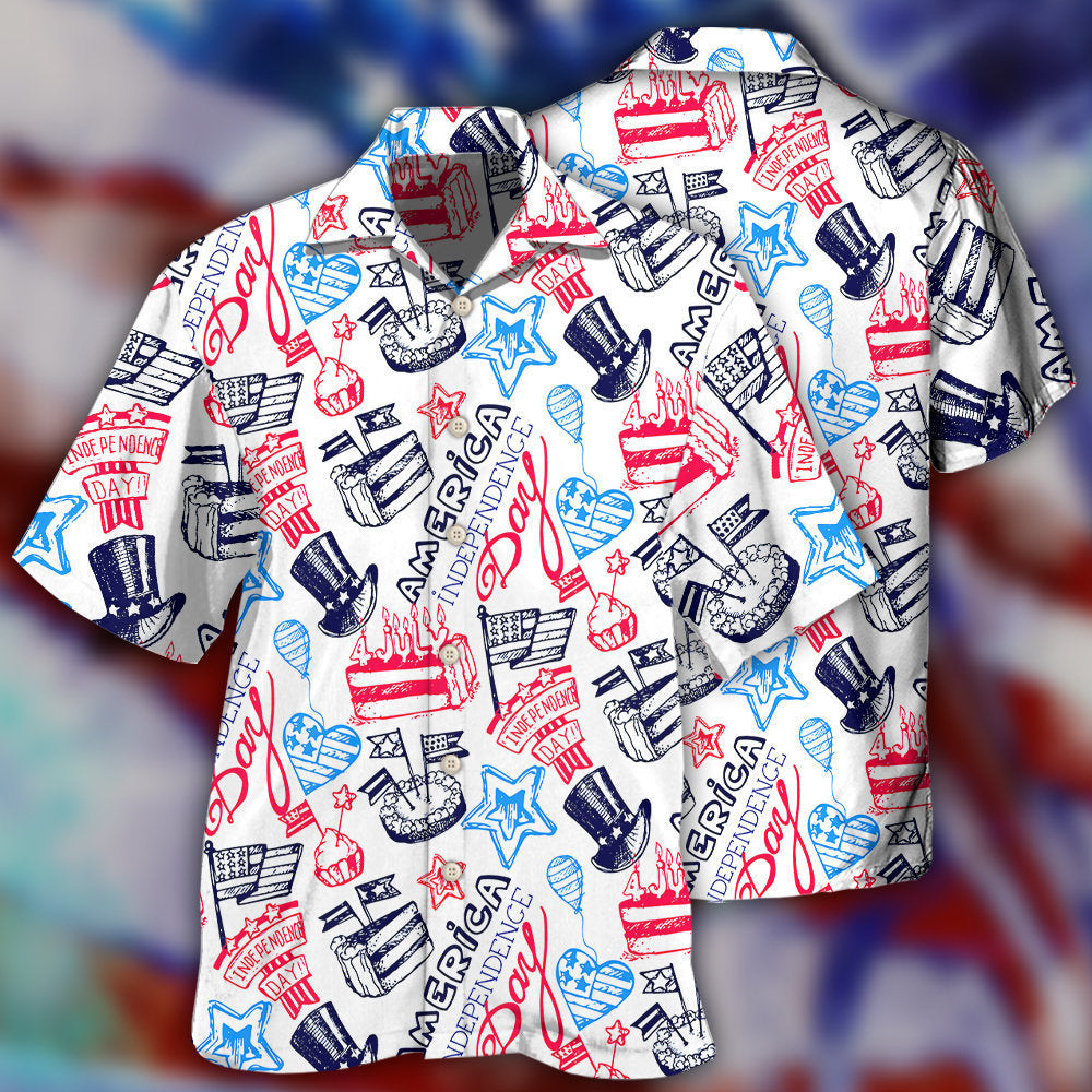 Artistic Patriotic American Hawaiian Shirt With All Over Print For Tropical Escapes Resort Wear And Outdoor Celebrations