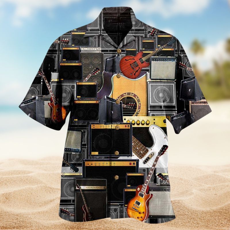 Amplifier Control Hawaiian Shirt For Island Vacations, Resort Wear, And Relaxed Seasonal Style