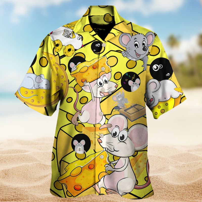 Animals Mouse Sweet Dreams Cheese Hawaiian Shirt For Resort Trips, Coastal Parties, And Warm Weather Style
