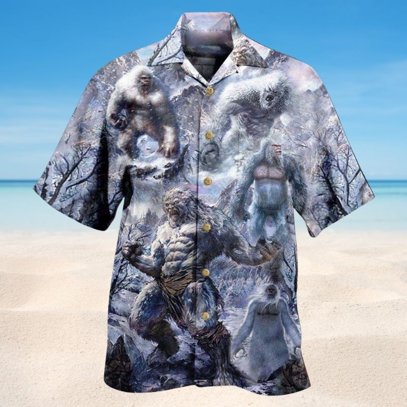 Animals Yeti Hawaiian Shirt For Coastal Travel, Casual Events, And Comfortable Summer Wear