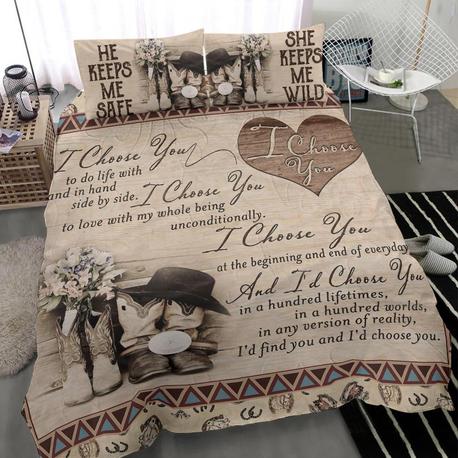 Cowboy Couple Love Gift Bedding Cover For Cozy Bedroom Decor