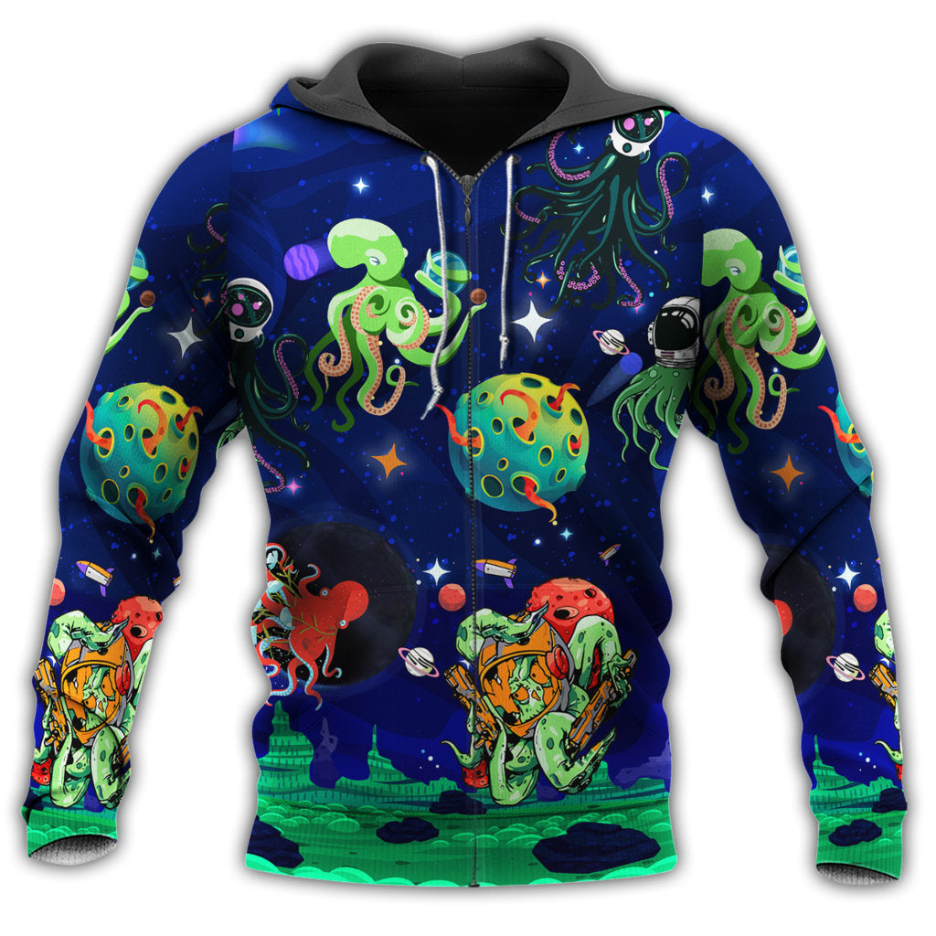 Dark Blue Astronaut Octopus Hoodie For Sea Inspired Outfits Travel And Thoughtful Gifting