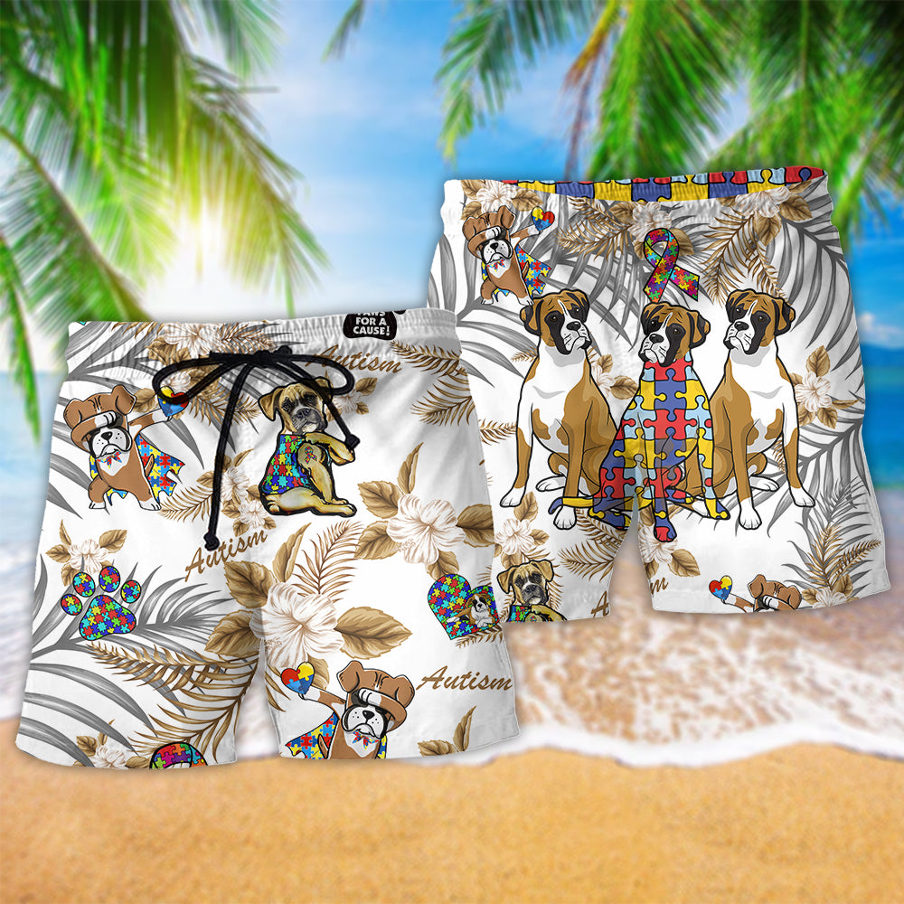 Autism Boxer Tropical Floral Beach Shorts Pattern Detail For Sunny Day Activities And Travel Ready Comfort