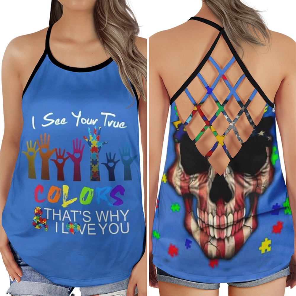 Autism True Colors Awareness Hollow Tank Top For Community Events And Positive Support