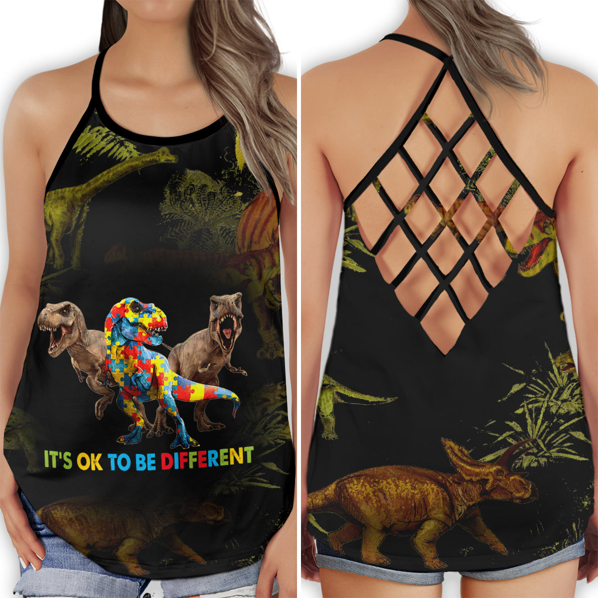 Autism Love And Life Support Awareness Positive Hollow Tank Top For Community Events And Positive Support