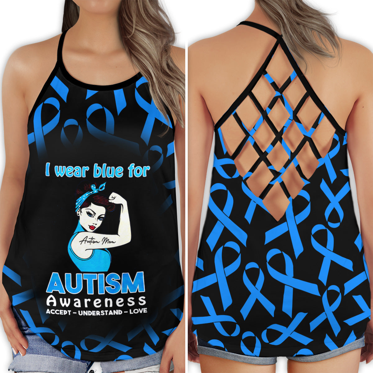 Autism Wear Blue Awareness Support Hollow Tank Top For Community Events And Positive Support