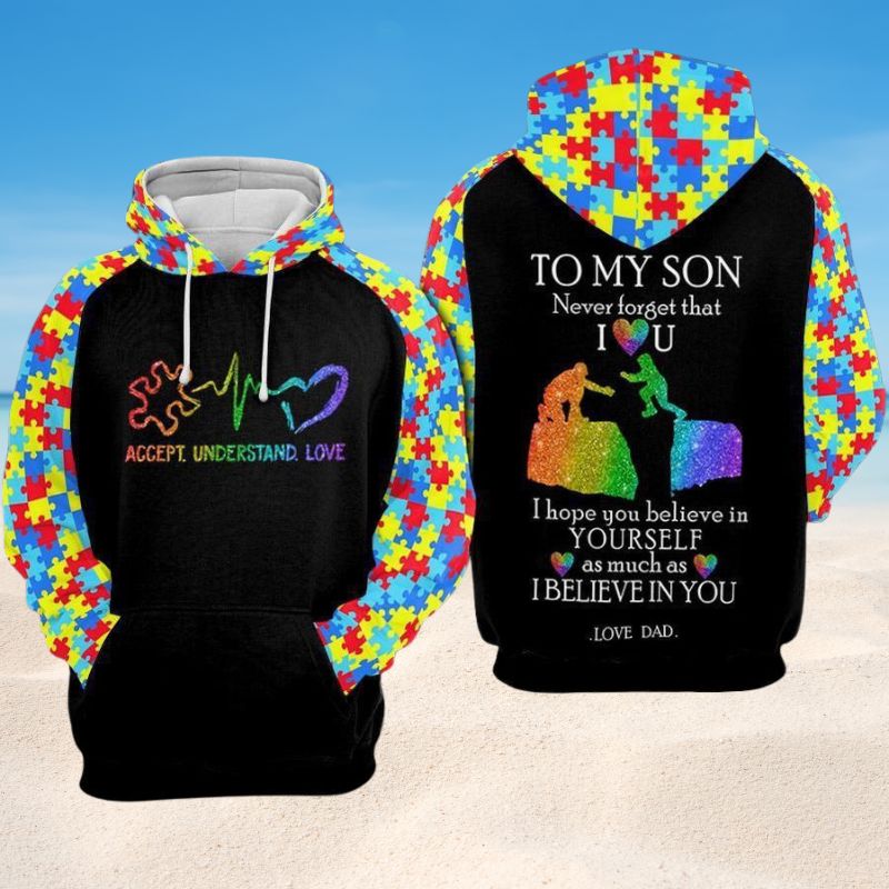 Autism Son Love Hoodie For Supportive Everyday Style Seasonal Events And Gifting