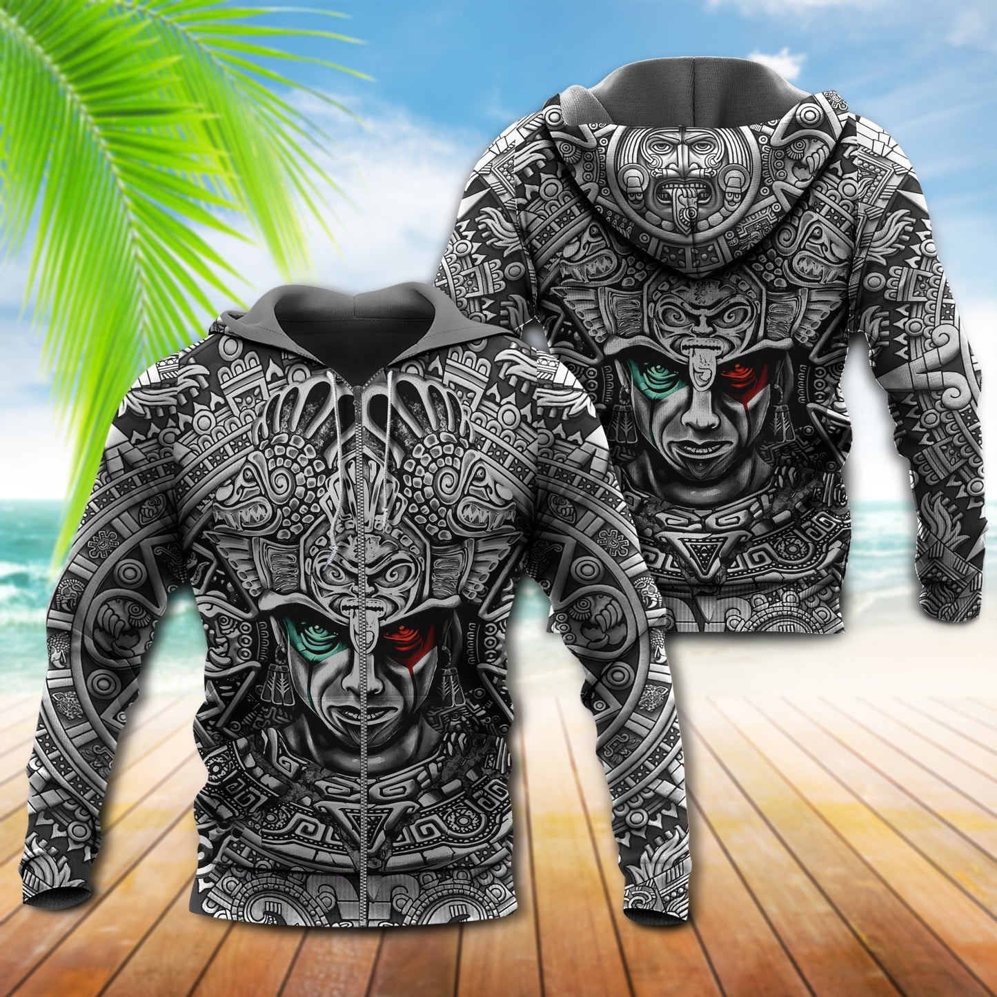 Aztec Warrior Powerful Hoodie For Cultural Expression Daily Style And Comfortable Outfits