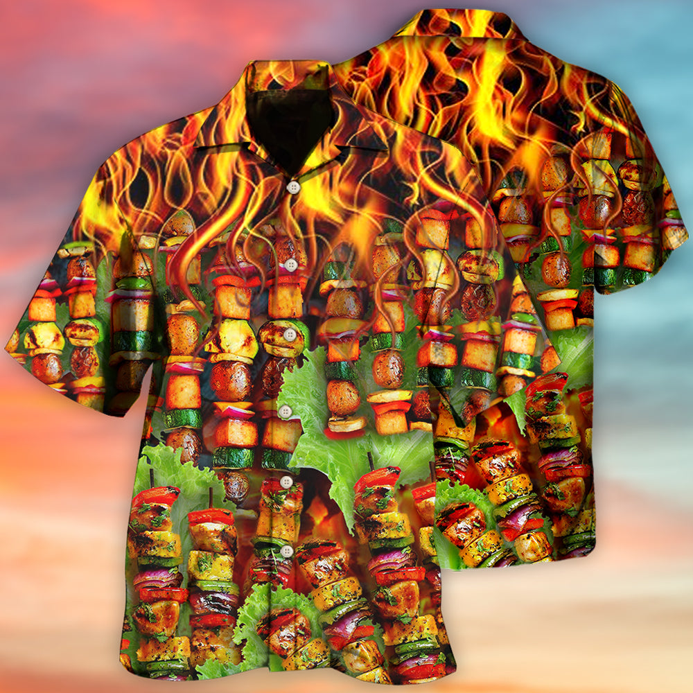 BBQ Fire Heat Grill Hawaiian Shirt For Casual Gatherings, Beach Holidays, And Thoughtful Gift Giving