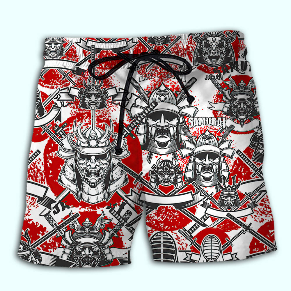 Samurai Warrior Japanese Beach Shorts For Warm Weather Travel And Everyday Comfort
