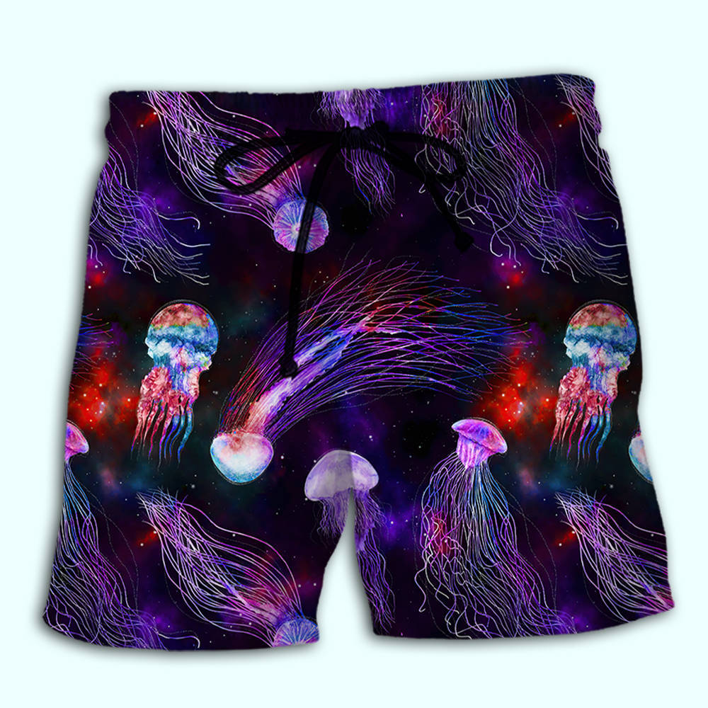 Jellyfish Mysterious Ocean Beach Shorts Artwork Detail For Casual Warm Weather Outfits