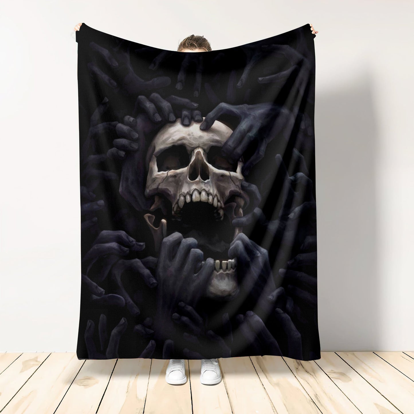 Skull Love Darkness Flannel Blanket For Cozy Bedroom Sofa Decor