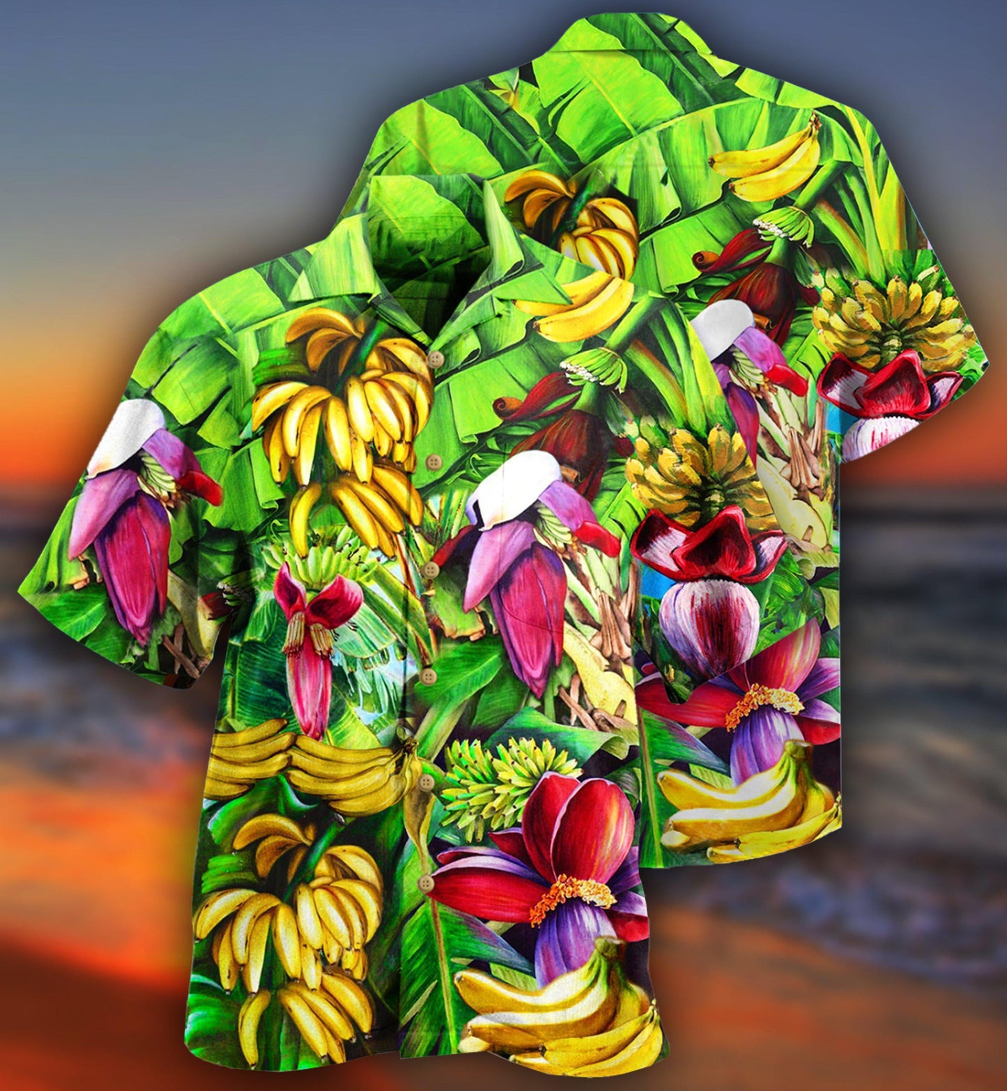 Tropical Banana And Forest Hawaiian Shirt With Detailed Graphic For Summer Travel Coastal Events And Thoughtful Gift Giving