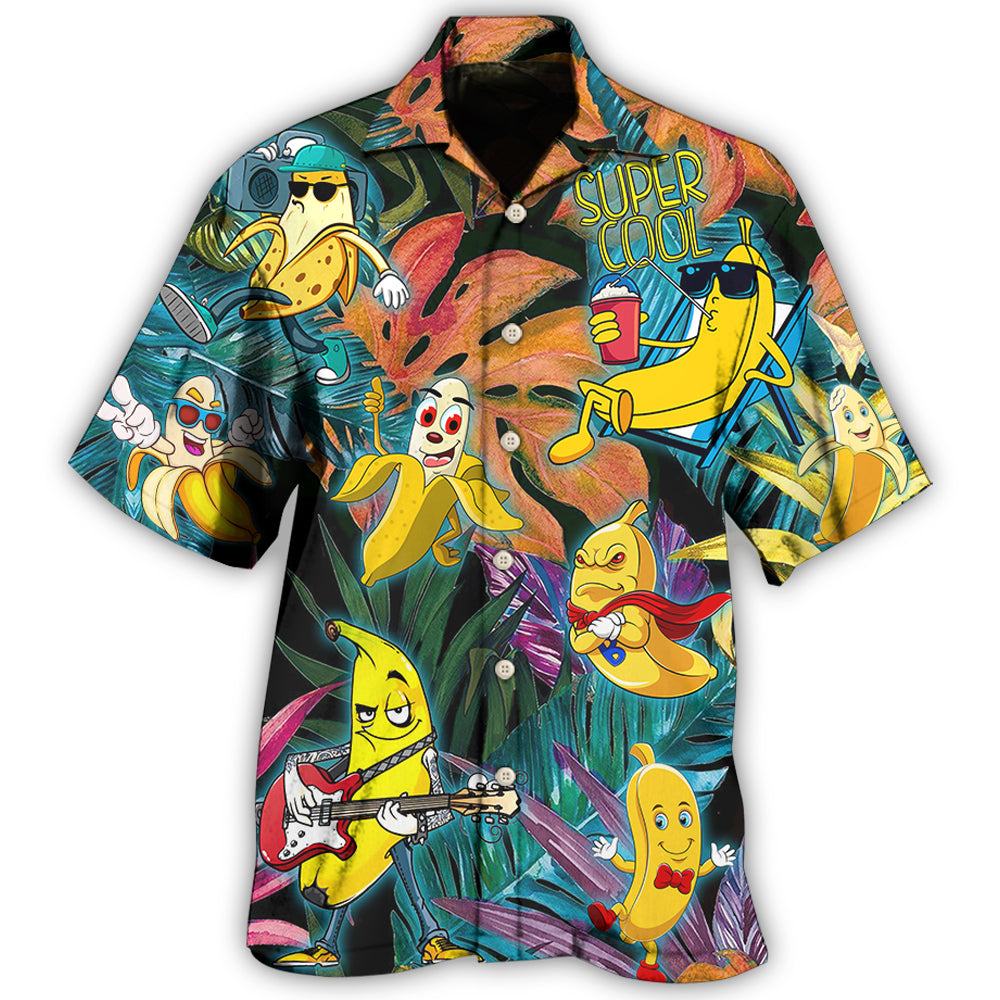 Funny Banana Fruit Pattern Hawaiian Shirt For Island Vacations, Resort Wear, And Relaxed Seasonal Style