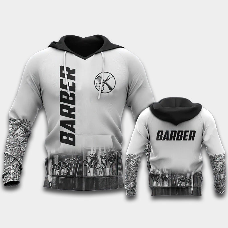 White Barber Life Hoodie For Weekend Trips Relaxed Outfits And Thoughtful Gifting