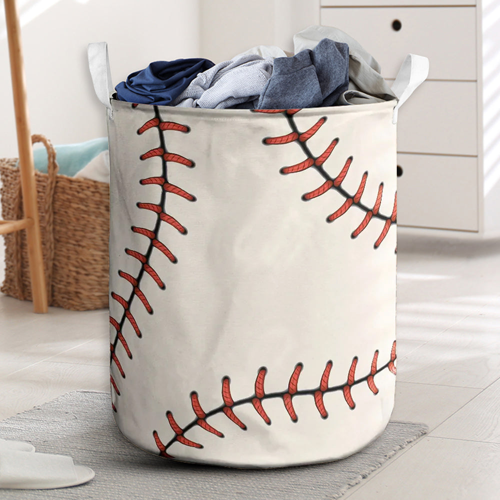 Baseball Simple Laundry Basket For Nursery Dorm And Home Storage