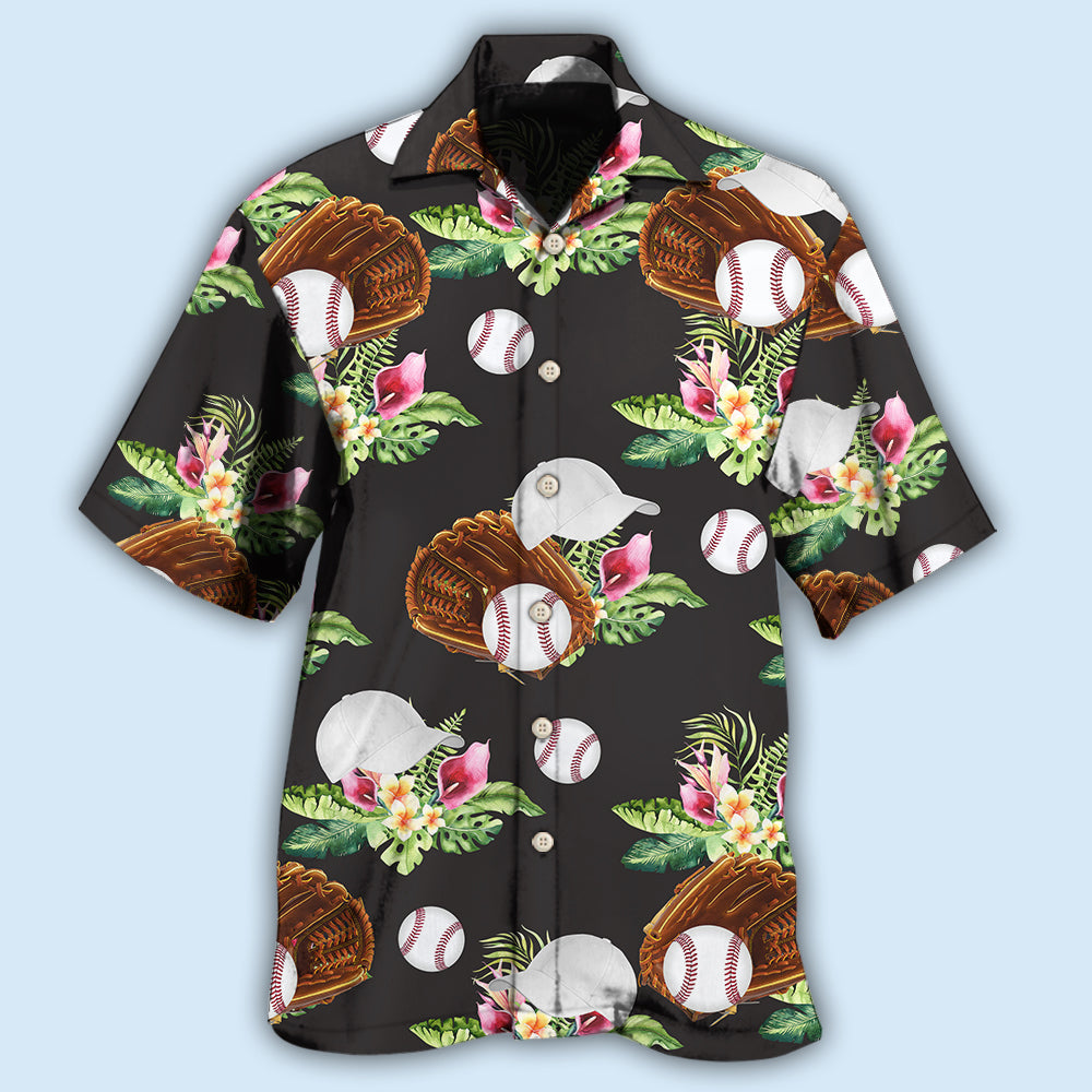 Floral Tropical Baseball Hawaiian Shirt For Tropical Holidays, Resort Trips, And Relaxed Coastal Style