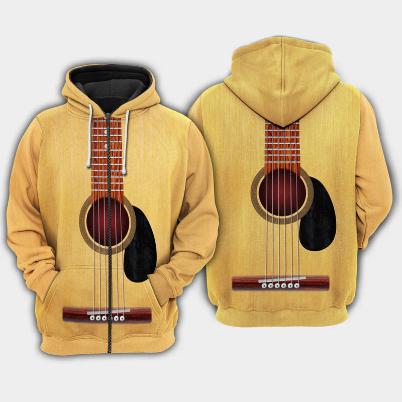 Basic Guitar Music Hoodie For Studio Life Casual Travel And Everyday Comfort