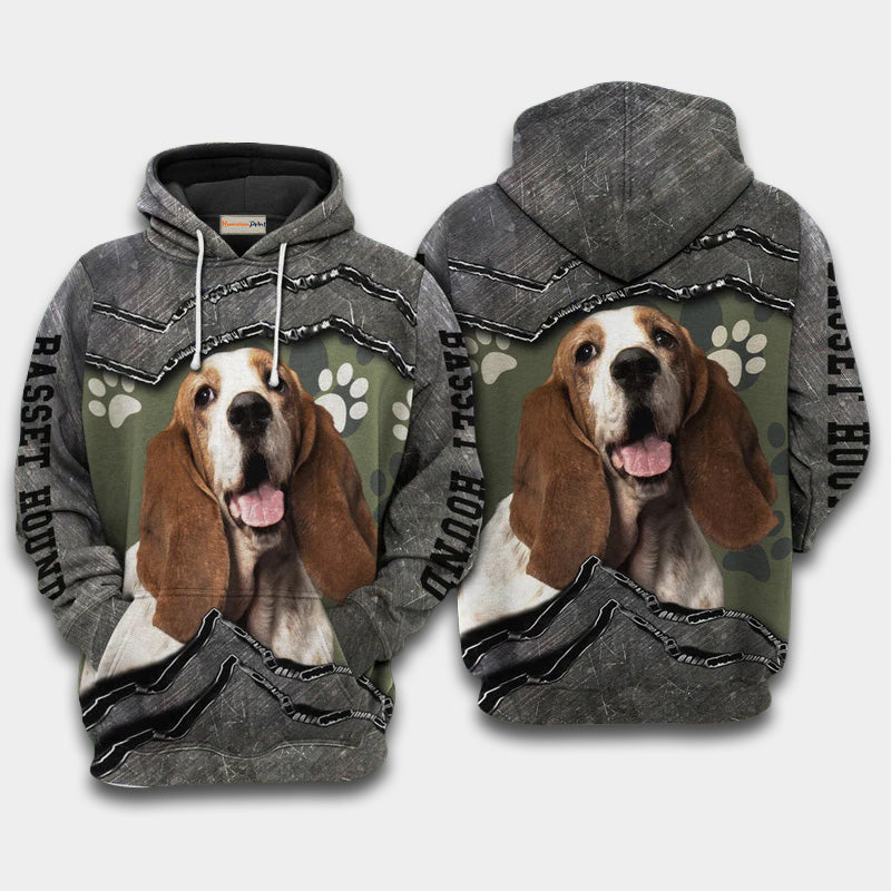 Basset Hound Friend Hoodie For Casual Streetwear Travel And Everyday Comfort