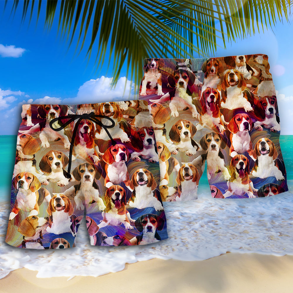 Beagle Vintage Dog Lover Beach Shorts For Beach Trips And Relaxed Vacation Styling