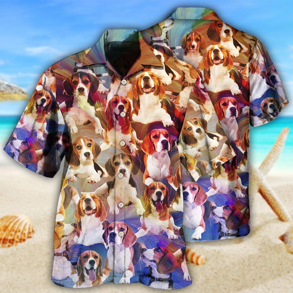 Vintage Dog Beagle Hawaiian Shirt Design Detail For Beach Days And Holiday Travel