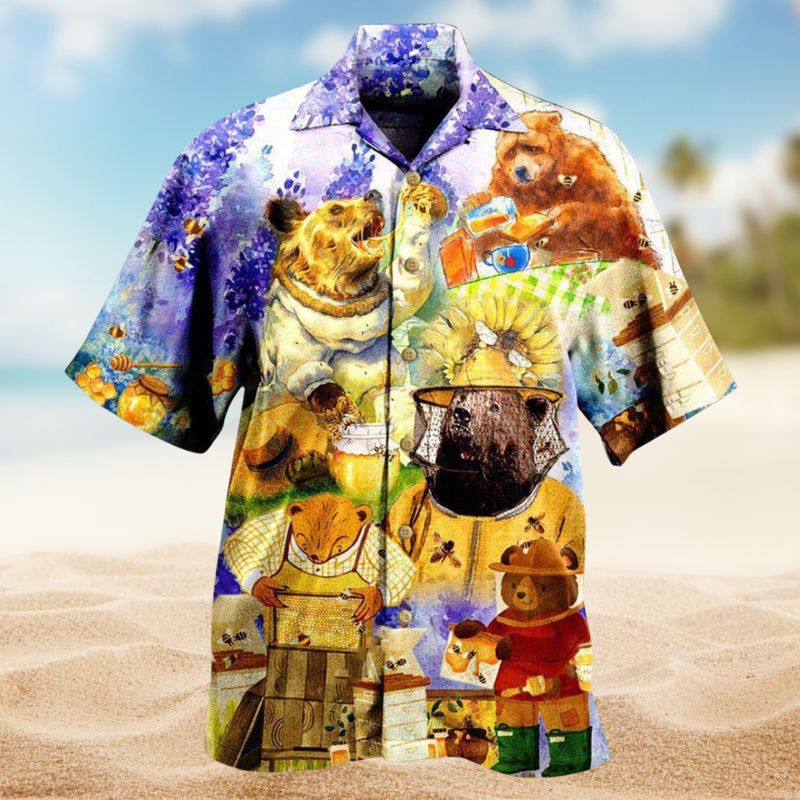 Bears As Sweet As Honey Hawaiian Shirt For Resort Travel Summer Events And Thoughtful Casual Gifting