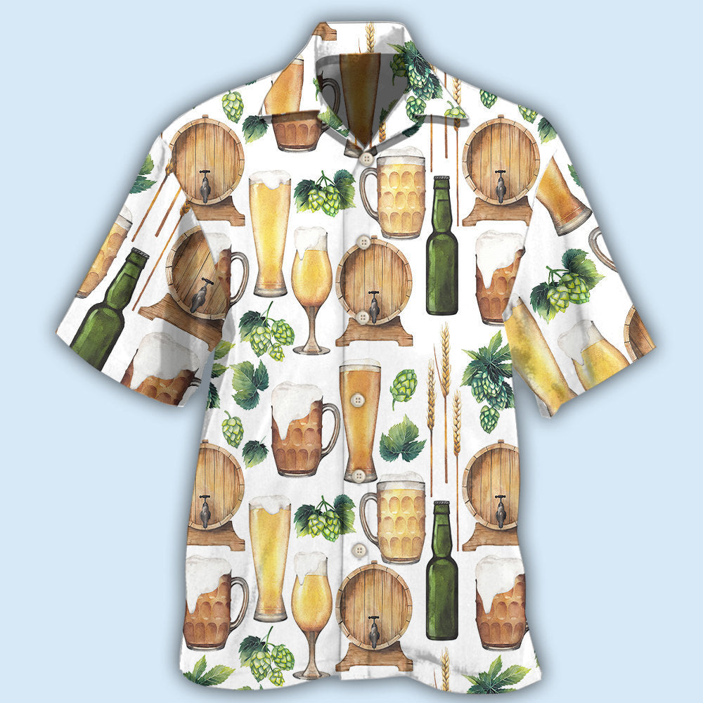 Beer Creative Pattern Hawaiian Shirt For Resort Trips, Coastal Parties, And Warm Weather Style