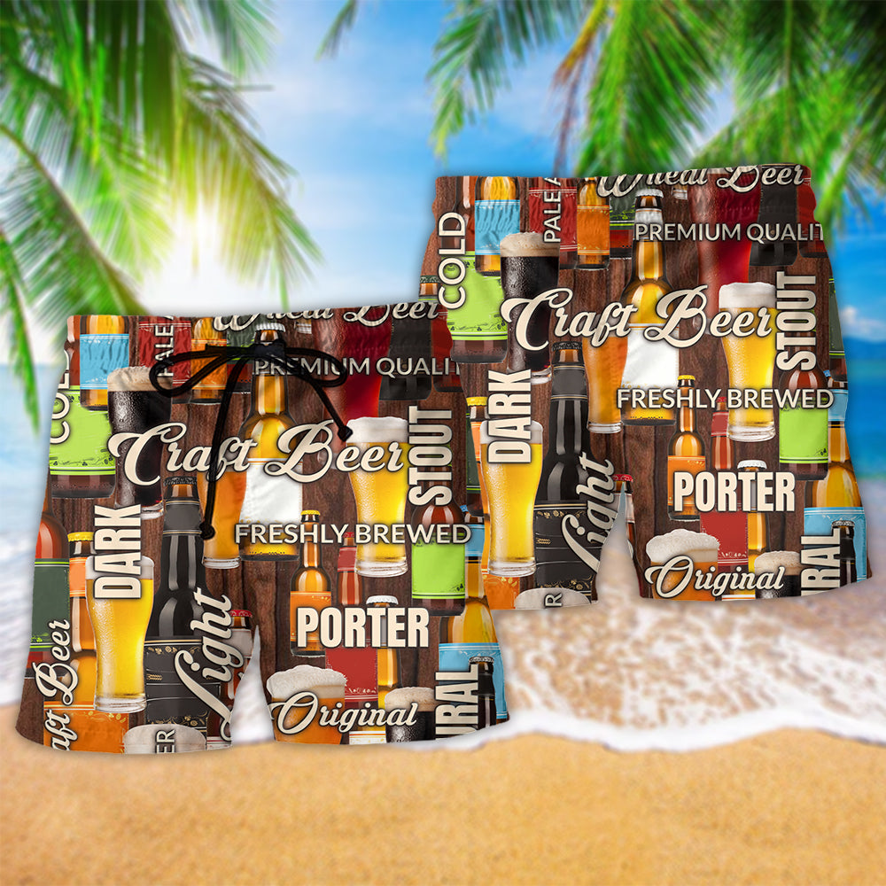 Beer Craft Factory Original Beach Shorts Design Detail For Resort And Beach Day Style